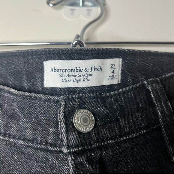 A+F The Ankle Straight Ultra High Rise Distressed Minimalist Goth Edgy Jeans - Picture 8 of 11